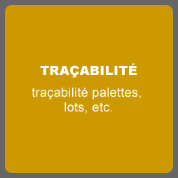 TRAÇABILITÉ - traçabilité palettes, lots, etc.